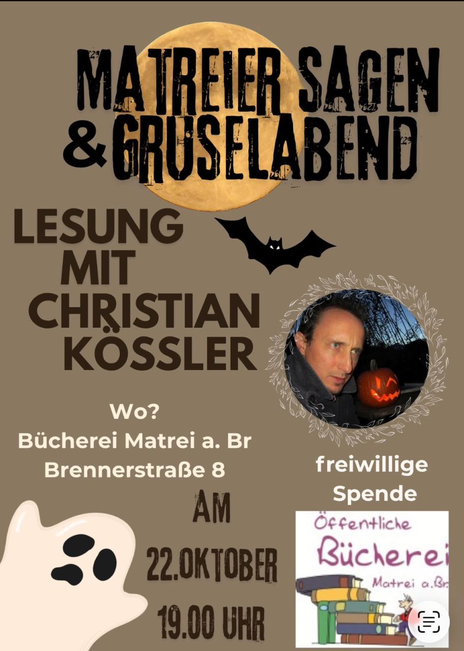 Plakat zur Lesung von Christian Kössler