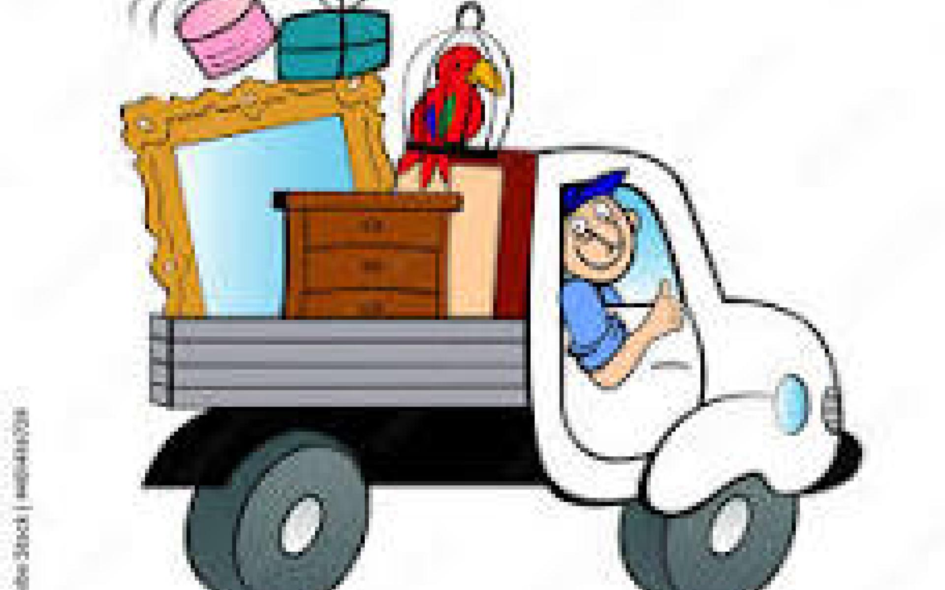 Umzugsauto mit Mobiliar