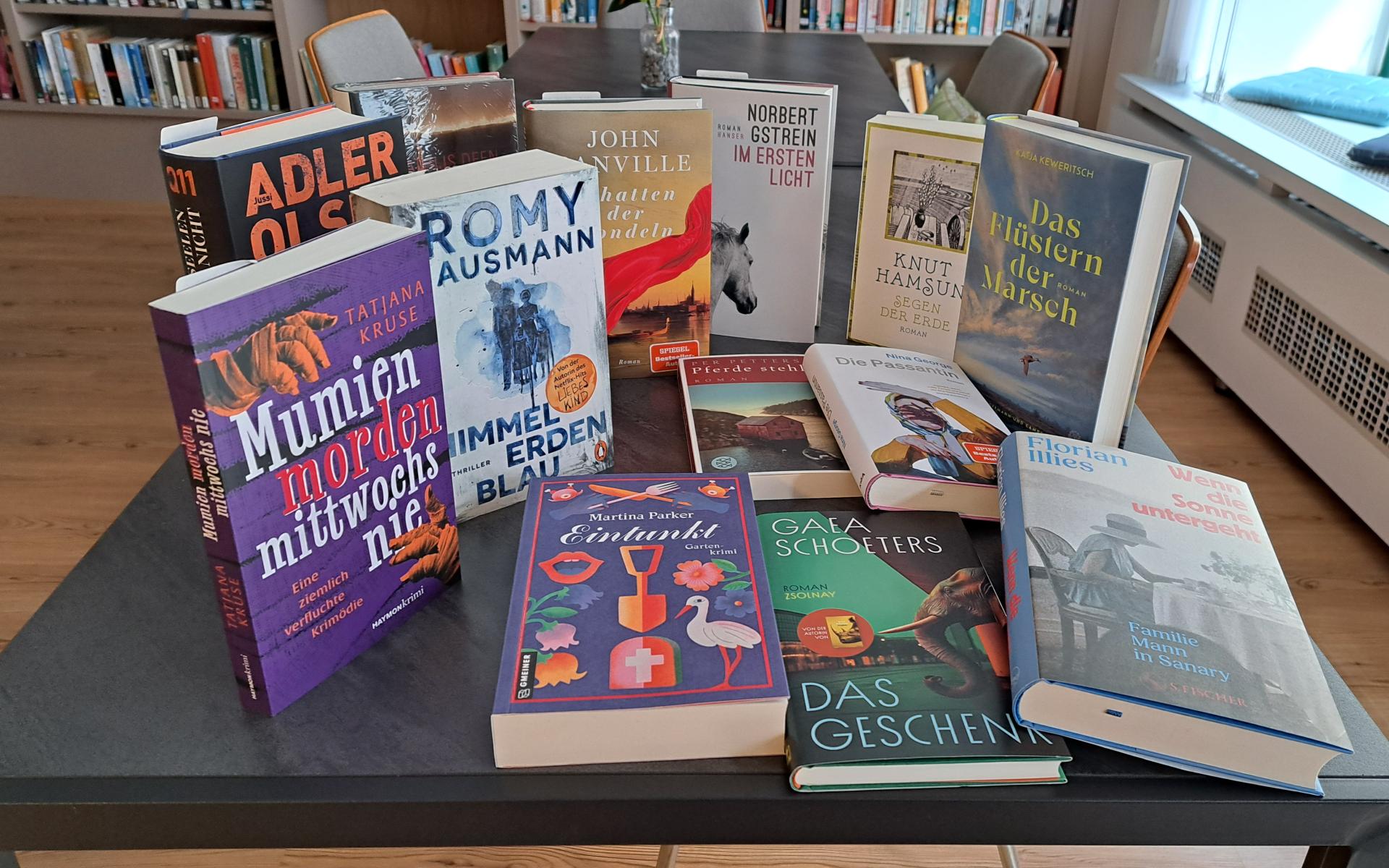 Foto von neuen Romanen und Krimis